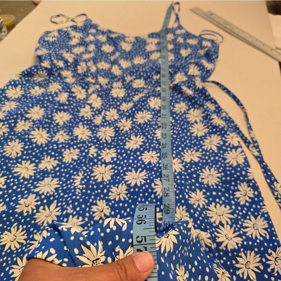 Skies Are Blue Ditsy Daisy Adjustable Strap Jumpsuit Tie Waist Size Large - Picture 5 of 11